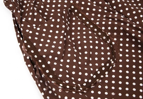 トリココムデギャルソンtricot COMME des GARCONS レーヨンドットプリント断ち切りポケットイージーパンツ 茶M位 K-97533_010