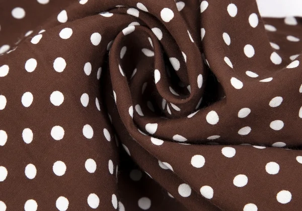 トリココムデギャルソンtricot COMME des GARCONS レーヨンドットプリント断ち切りポケットイージーパンツ 茶M位 K-97533_011