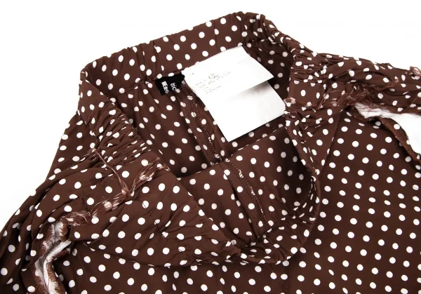 トリココムデギャルソンtricot COMME des GARCONS レーヨンドットプリント断ち切りポケットイージーパンツ 茶M位 K-97533_004