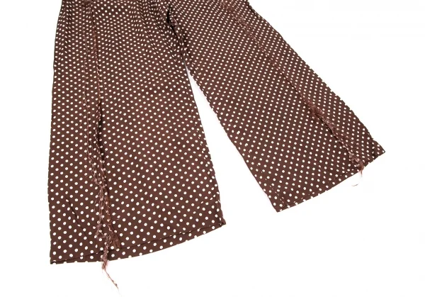 トリココムデギャルソンtricot COMME des GARCONS レーヨンドットプリント断ち切りポケットイージーパンツ 茶M位 K-97533_005