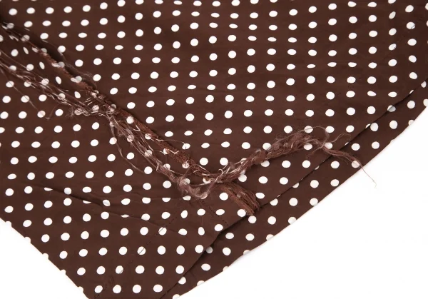 トリココムデギャルソンtricot COMME des GARCONS レーヨンドットプリント断ち切りポケットイージーパンツ 茶M位 K-97533_006