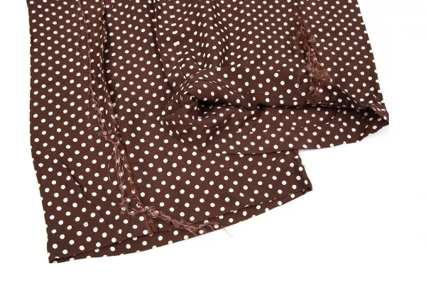 トリココムデギャルソンtricot COMME des GARCONS レーヨンドットプリント断ち切りポケットイージーパンツ 茶M位 K-97533_007