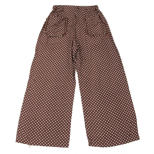 トリココムデギャルソンtricot COMME des GARCONS レーヨンドットプリント断ち切りポケットイージーパンツ 茶M位 K-97533_008
