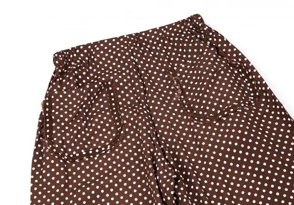 トリココムデギャルソンtricot COMME des GARCONS レーヨンドットプリント断ち切りポケットイージーパンツ 茶M位 K-97533_009