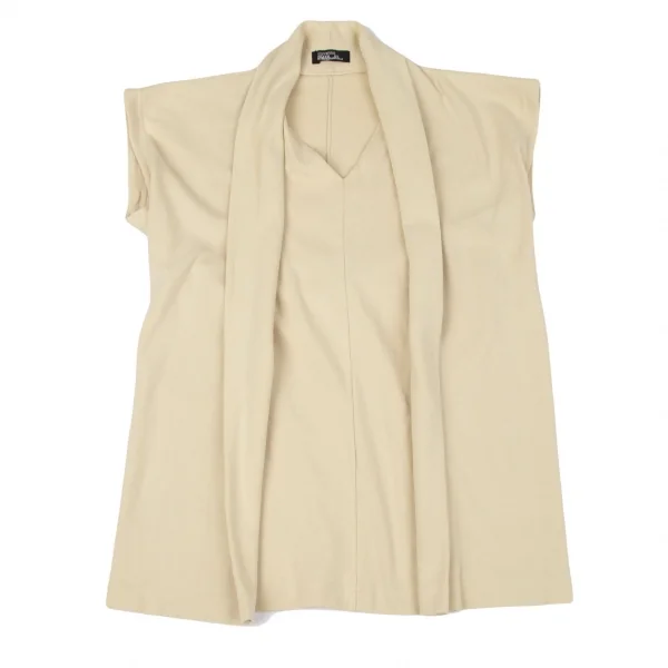 イッセイミヤケペルマネンテISSEY MIYAKEPERMANENTE コットンVネックレイヤードトップス イエローベージュM K-97585_002