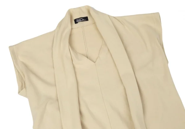 イッセイミヤケペルマネンテISSEY MIYAKEPERMANENTE コットンVネックレイヤードトップス イエローベージュM K-97585_003