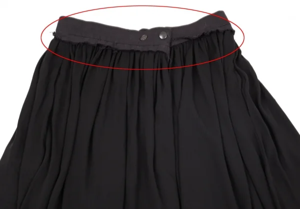 タケシコウサカバイ ワイズ ピンクレーベルTAKESHI KOSAKA by Y's Pink Label ネップ切替ギャザーロングスカート 黒M位 K-97616_010