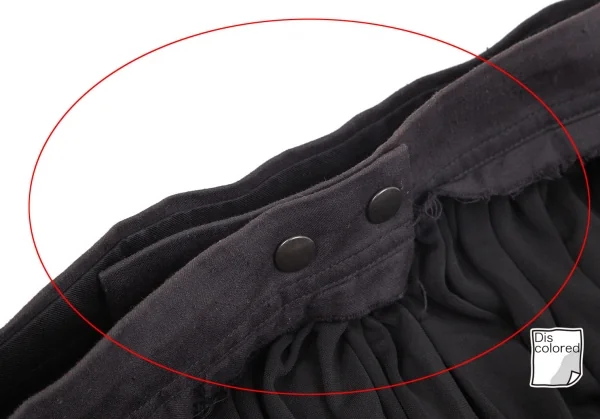 タケシコウサカバイ ワイズ ピンクレーベルTAKESHI KOSAKA by Y's Pink Label ネップ切替ギャザーロングスカート 黒M位 K-97616_011