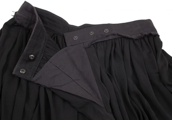 タケシコウサカバイ ワイズ ピンクレーベルTAKESHI KOSAKA by Y's Pink Label ネップ切替ギャザーロングスカート 黒M位 K-97616_012