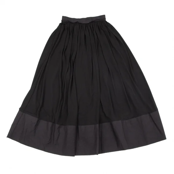 タケシコウサカバイ ワイズ ピンクレーベルTAKESHI KOSAKA by Y's Pink Label ネップ切替ギャザーロングスカート 黒M位 K-97616_002