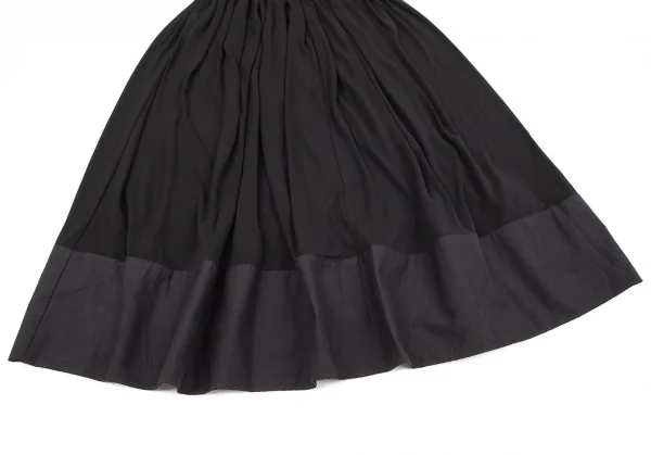 タケシコウサカバイ ワイズ ピンクレーベルTAKESHI KOSAKA by Y's Pink Label ネップ切替ギャザーロングスカート 黒M位 K-97616_006