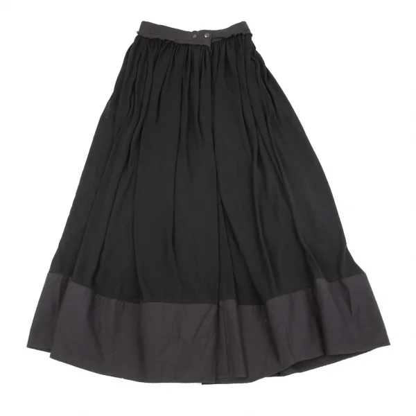 タケシコウサカバイ ワイズ ピンクレーベルTAKESHI KOSAKA by Y's Pink Label ネップ切替ギャザーロングスカート 黒M位 K-97616_009