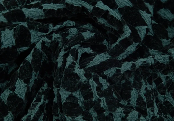 イッセイミヤケミーISSEY MIYAKE me コットンカリフラワーブロックチェックハイネックジャケット 黒F K-97621_014