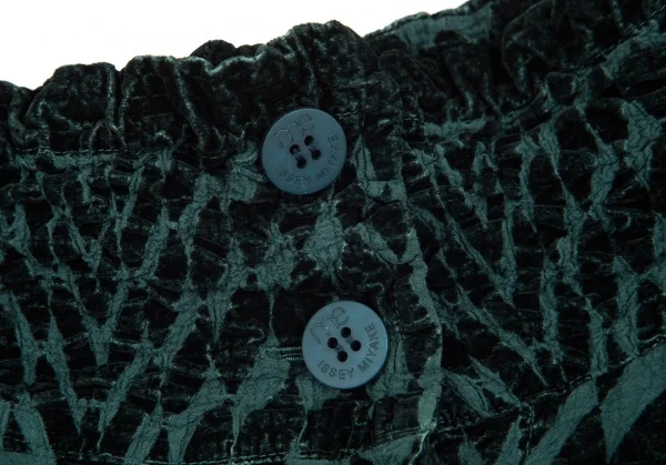 イッセイミヤケミーISSEY MIYAKE me コットンカリフラワーブロックチェックハイネックジャケット 黒F K-97621_005