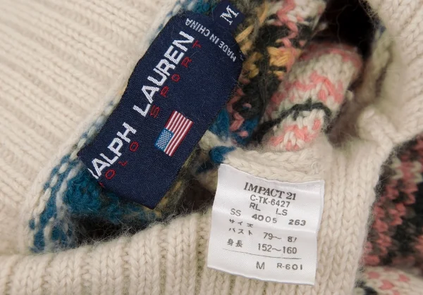 ポロスポーツ ラルフローレンPOLO SPORT RALPH LAUREN 襟付きタータンチェックニットセーター アイボリー他M K-97630_015