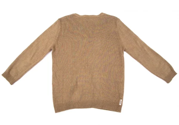 マドモアゼルノンノンMademoiselle NON NONコットンリネンワンポイントロゴ刺繍カーディガン モカM K-97638_010