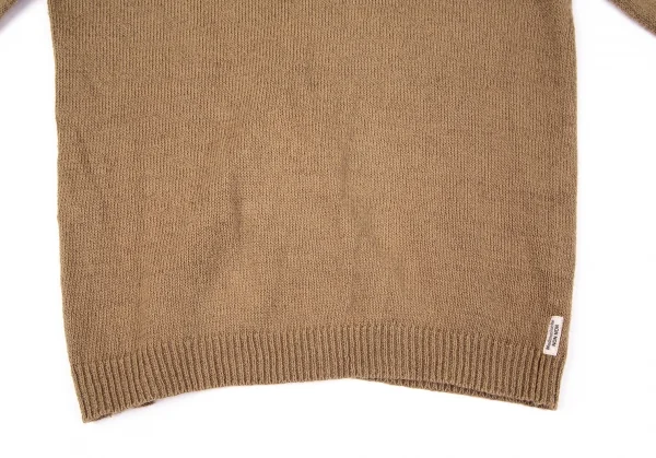 マドモアゼルノンノンMademoiselle NON NONコットンリネンワンポイントロゴ刺繍カーディガン モカM K-97638_011