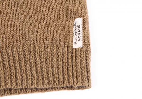 マドモアゼルノンノンMademoiselle NON NONコットンリネンワンポイントロゴ刺繍カーディガン モカM K-97638_012