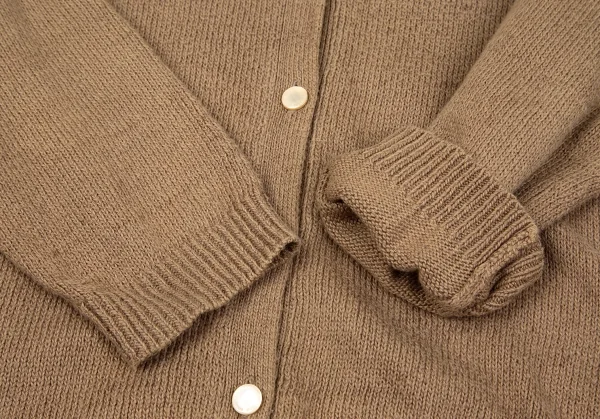 マドモアゼルノンノンMademoiselle NON NONコットンリネンワンポイントロゴ刺繍カーディガン モカM K-97638_007