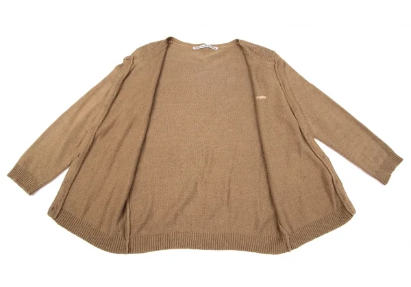 マドモアゼルノンノンMademoiselle NON NONコットンリネンワンポイントロゴ刺繍カーディガン モカM K-97638_009