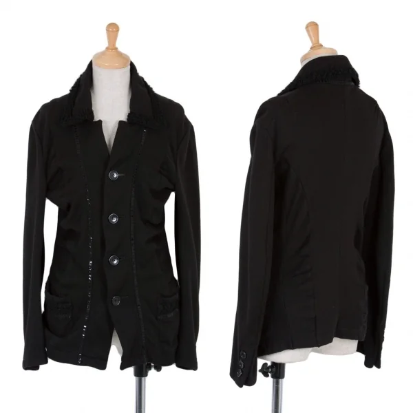 ジュンヤワタナベ コムデギャルソン JUNYA WATANABE COMME des GARCONS 製品染めブレード装飾コットンジャケット 黒SS K-97668_001