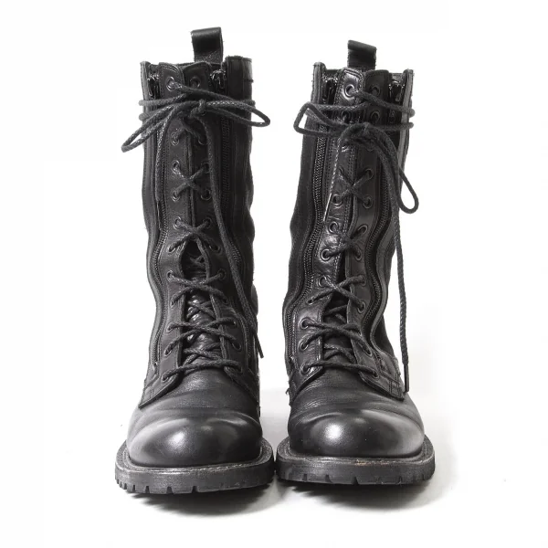 ワイズY's キャンバス切替ジップアップコンバットブーツ 黒3(23.5位) K-97669_002