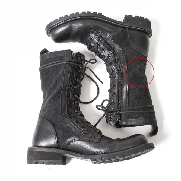 ワイズY's キャンバス切替ジップアップコンバットブーツ 黒3(23.5位) K-97669_007