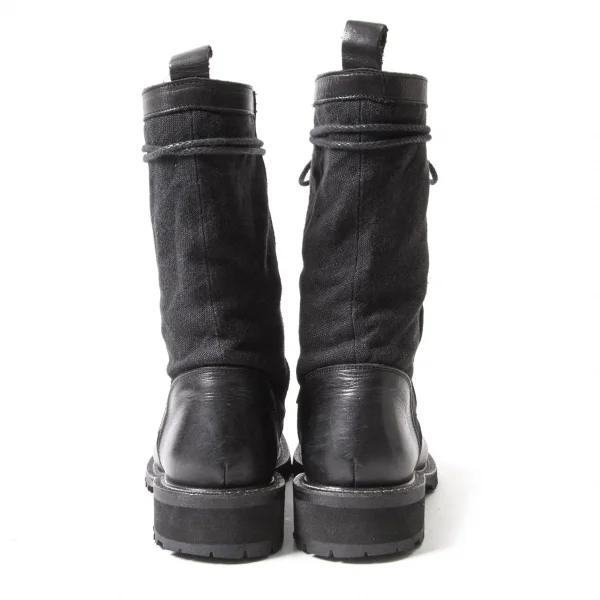 ワイズY's キャンバス切替ジップアップコンバットブーツ 黒3(23.5位) K-97669_009