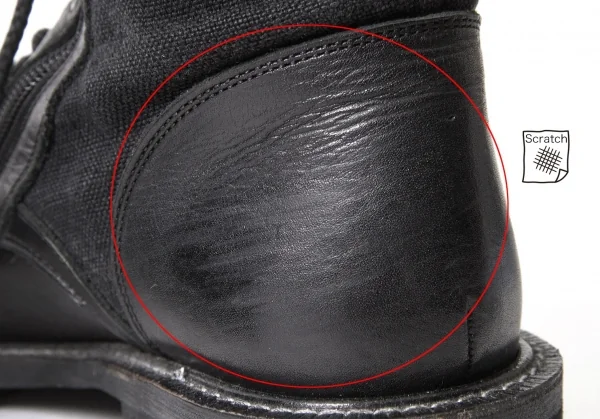 ワイズY's キャンバス切替ジップアップコンバットブーツ 黒3(23.5位) K-97669_012