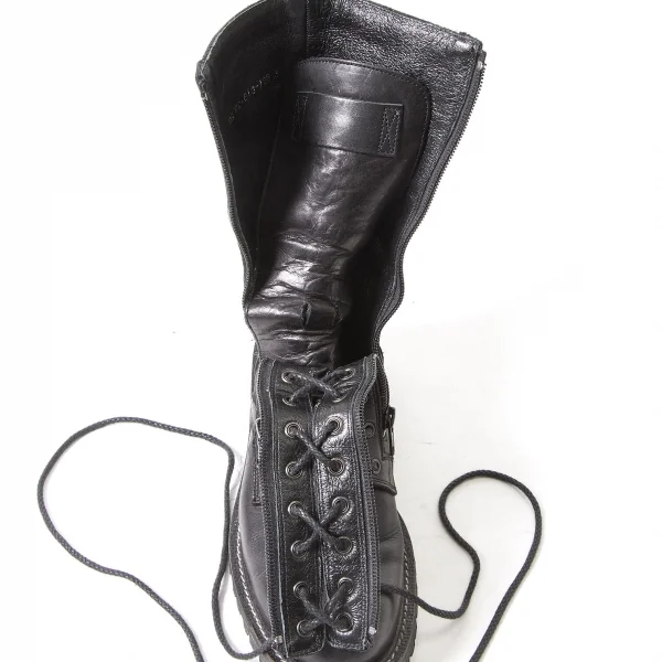 ワイズY's キャンバス切替ジップアップコンバットブーツ 黒3(23.5位) K-97669_015