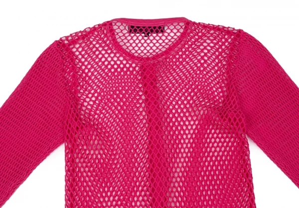 トリコ コムデギャルソン トリコスペシャルtricot COMME des GARCONS tricot pecial 製品染めコットンネットカーディガン ピンクS K-97696_010