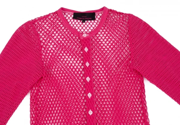 トリコ コムデギャルソン トリコスペシャルtricot COMME des GARCONS tricot pecial 製品染めコットンネットカーディガン ピンクS K-97696_003
