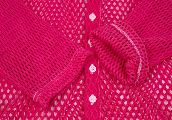 トリコ コムデギャルソン トリコスペシャルtricot COMME des GARCONS tricot pecial 製品染めコットンネットカーディガン ピンクS K-97696_006