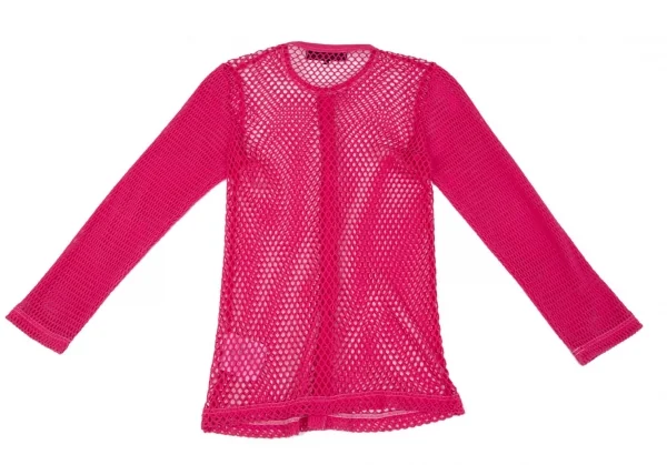 トリコ コムデギャルソン トリコスペシャルtricot COMME des GARCONS tricot pecial 製品染めコットンネットカーディガン ピンクS K-97696_009