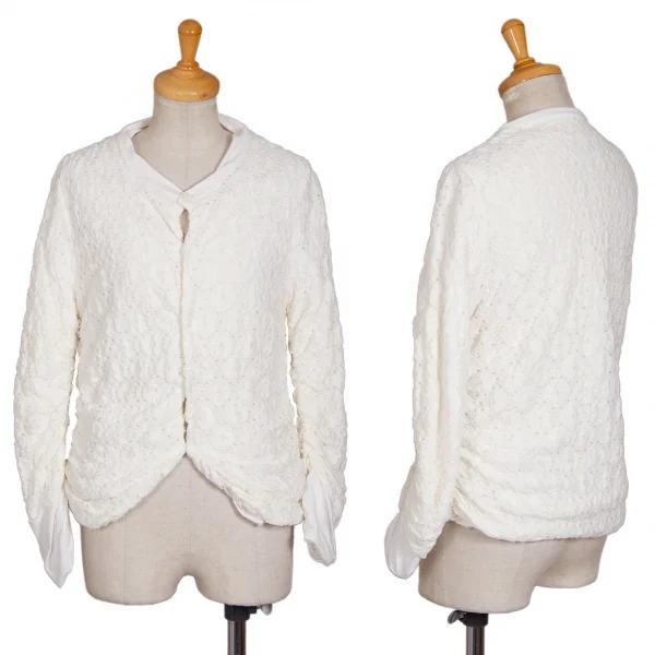 トリコ コムデギャルソン トリコスペシャルtricot COMME des GARCONStricot Special フラワーエンブロイダリーカーディガン 白M K-97697_001