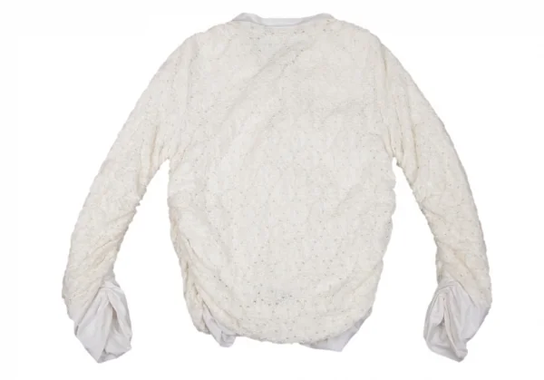 トリコ コムデギャルソン トリコスペシャルtricot COMME des GARCONStricot Special フラワーエンブロイダリーカーディガン 白M K-97697_015