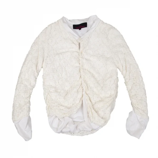 トリコ コムデギャルソン トリコスペシャルtricot COMME des GARCONStricot Special フラワーエンブロイダリーカーディガン 白M K-97697_002
