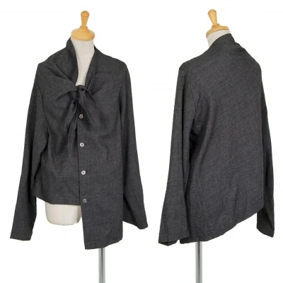 トリココムデギャルソンtricot COMME des GARCONS ウールレーヨン斜行デザインシャツ