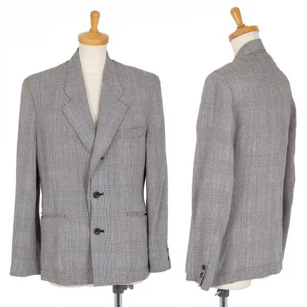 tricot COMME des GARCONS Rayon Glen Check Jacket Black,White S-M K-97716_001
