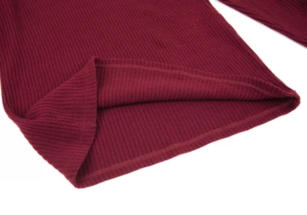 イッセイミヤケISSEY MIYAKE アクリルフリンジデザインハイネックネックニット ボルドー2 K-97734_008