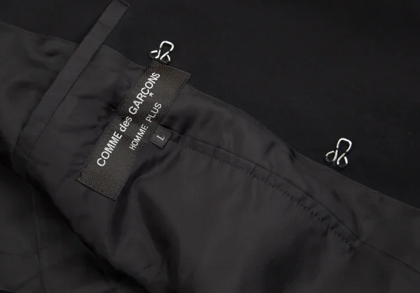 新品!コムデギャルソン オムプリュスCOMME des GARCONS HOMME PLUS ウールホック留めデザインジャケット 黒L K-97766_011