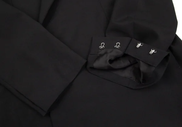 新品!コムデギャルソン オムプリュスCOMME des GARCONS HOMME PLUS ウールホック留めデザインジャケット 黒L K-97766_005