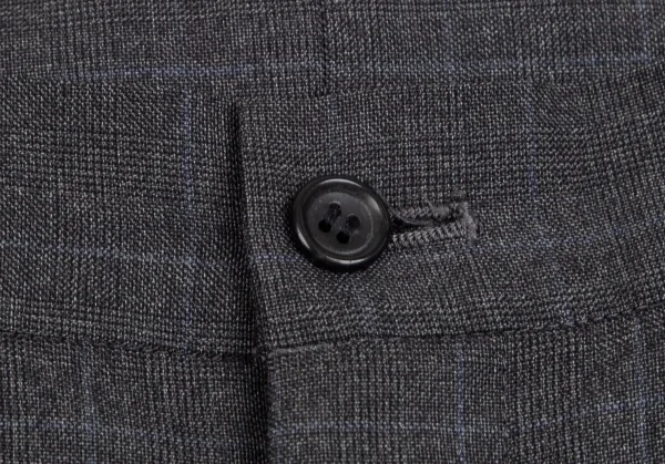コムデギャルソン オムドゥCOMME des GARCONS HOMME DEUX ウールチェックウエストゴムパンツ グレーM K-97768_003