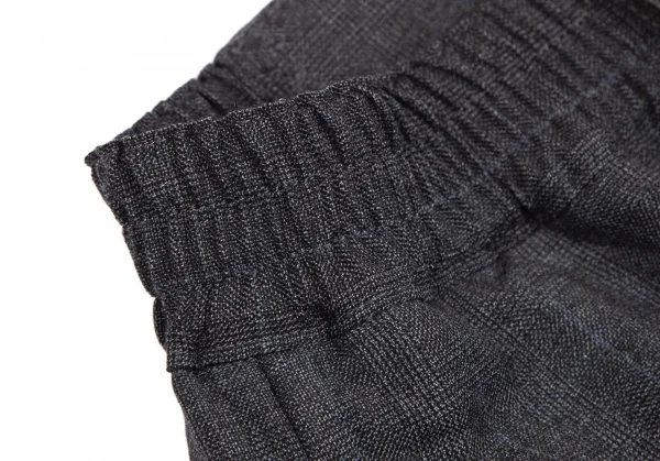コムデギャルソン オムドゥCOMME des GARCONS HOMME DEUX ウールチェックウエストゴムパンツ グレーM K-97768_005