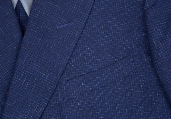 コムデギャルソンCOMME des GARCONSウール乱格子ダブルブレストジャケット 青M K-97810_004