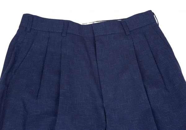 コムデギャルソンCOMME des GARCONSウール乱格子トラウザーパンツ 青M K-97811_002