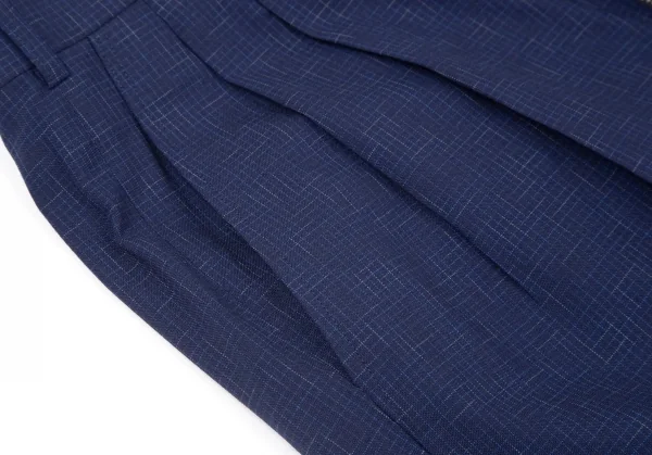 コムデギャルソンCOMME des GARCONSウール乱格子トラウザーパンツ 青M K-97811_005