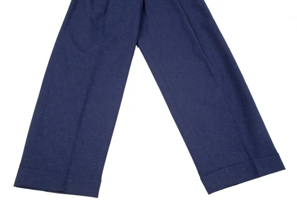 コムデギャルソンCOMME des GARCONSウール乱格子トラウザーパンツ 青M K-97811_006