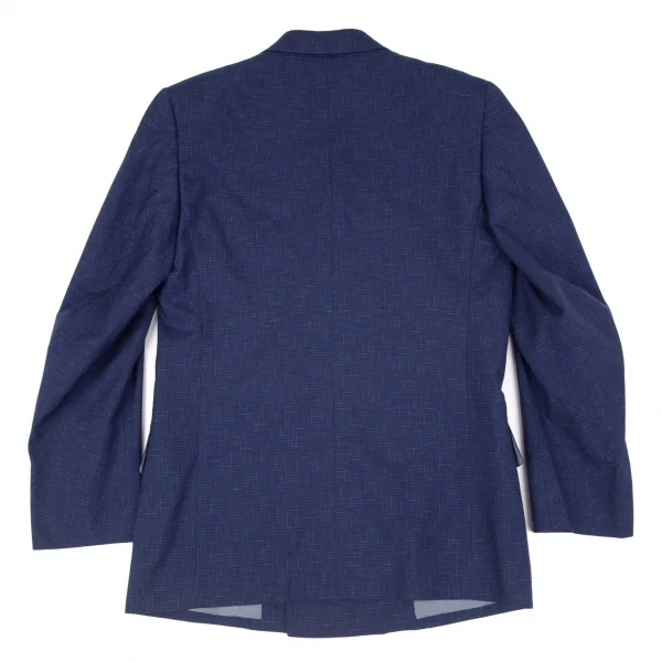 コムデギャルソンCOMME des GARCONSウール乱格子ダブルセットアップスーツ 青M K-97812_010