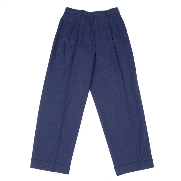 コムデギャルソンCOMME des GARCONSウール乱格子ダブルセットアップスーツ 青M K-97812_012